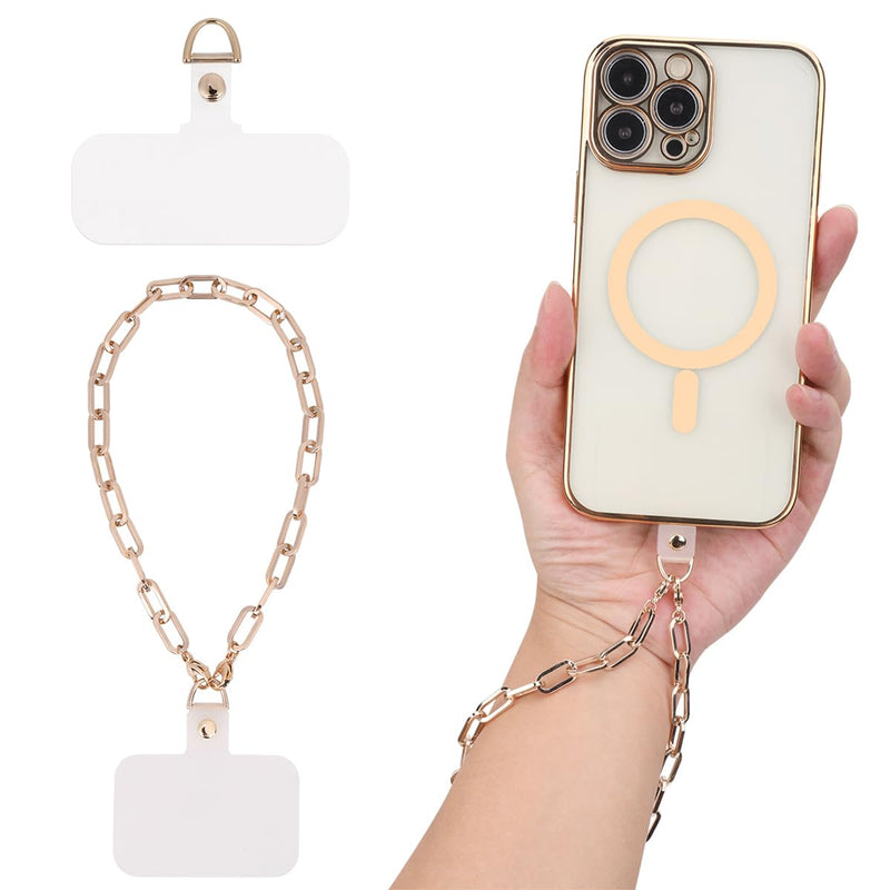 [Australia - AusPower] - Phone Wrist Strap, Detachable Cellphone Lanyard Hands-Free Wristlet Bracelet Adjustable Phone Charm Grip Accessory for Women iPhone 14 Pro Max/ 13 Pro Max/ 12 Pro Max(Crude Gold Chain) Crude gold chain 