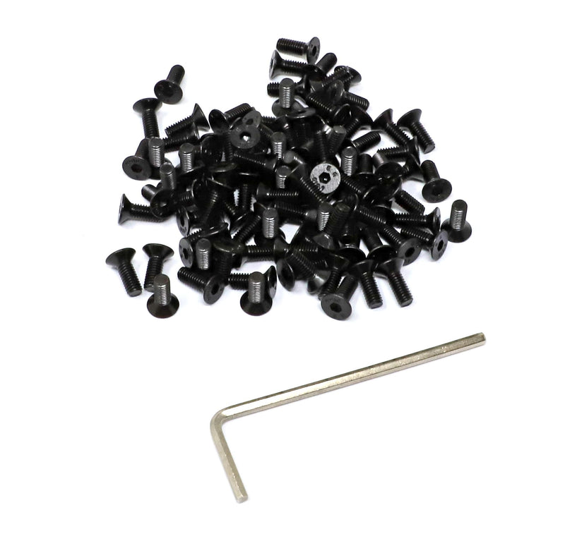 [Australia - AusPower] - iexcell 100 Pcs M3 x 8 Alloy Steel 10.9 Grade Hex Socket Flat Head Cap Screws Bolts Assortment Kit, Black Oxide Finish 