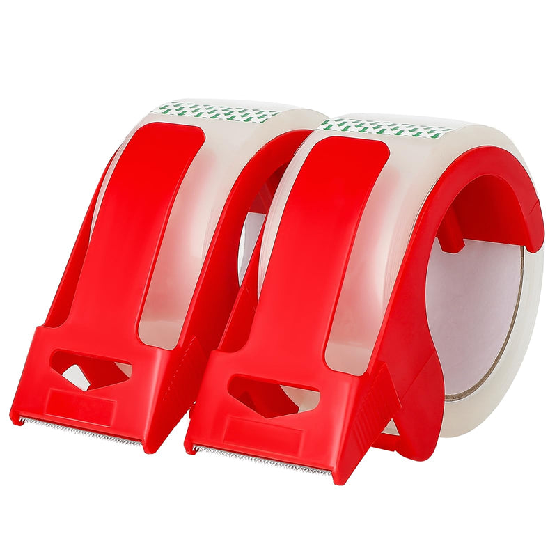 [Australia - AusPower] - 2-Pack Clear Packing Tape with Dispenser -2.7mil x 1.88" x 55Y Heavy Duty Packing Tape for Moving Boxes-Moving Tape Strong Adhesive Packaging Tape. Clear 2-pack 