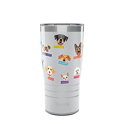 Tervis Triple Walled Flat Art Dogs Insulated Tumbler Cup Keeps Drinks Cold & Hot, 20oz, Stainless Steel 20 Ounces
