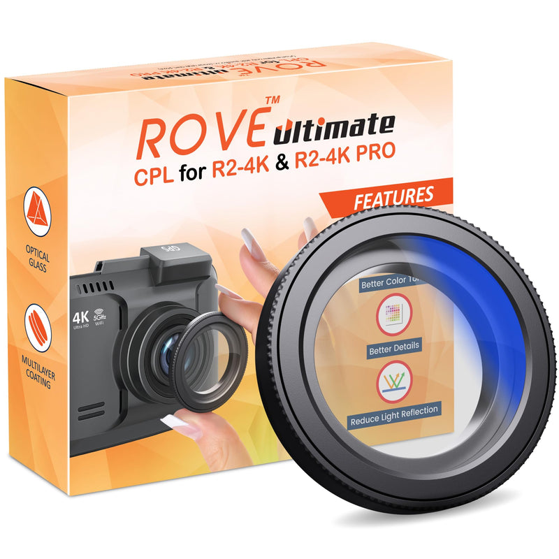 [Australia - AusPower] - ROVE Ultimate CPL Filter, Anti-Glare Circular Polariser Lens for ROVE R2-4K and R2-4K PRO Dash Cam Models 