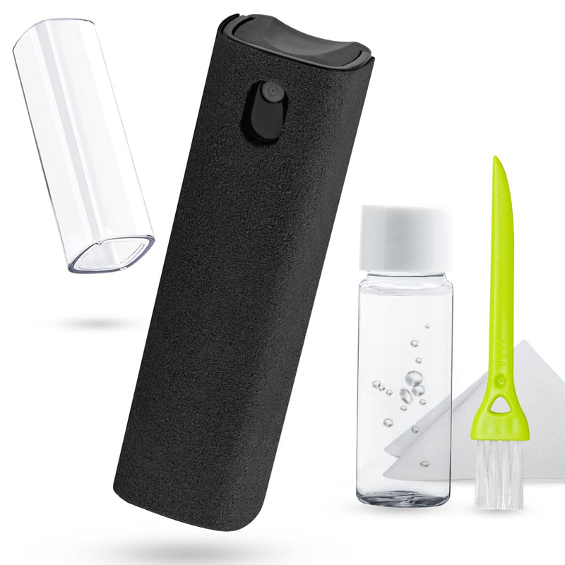 [Australia - AusPower] - Screen Cleaner Touchscreen Mist Spray, walrfid Cleaning Kit for Electronic Smart Phone TV, Laptop, Tablet, PC, Computer LCD Flat Screens, Eyeglasses, Compatible with iPhone iPad MacBook Pro - Black Safety Black 