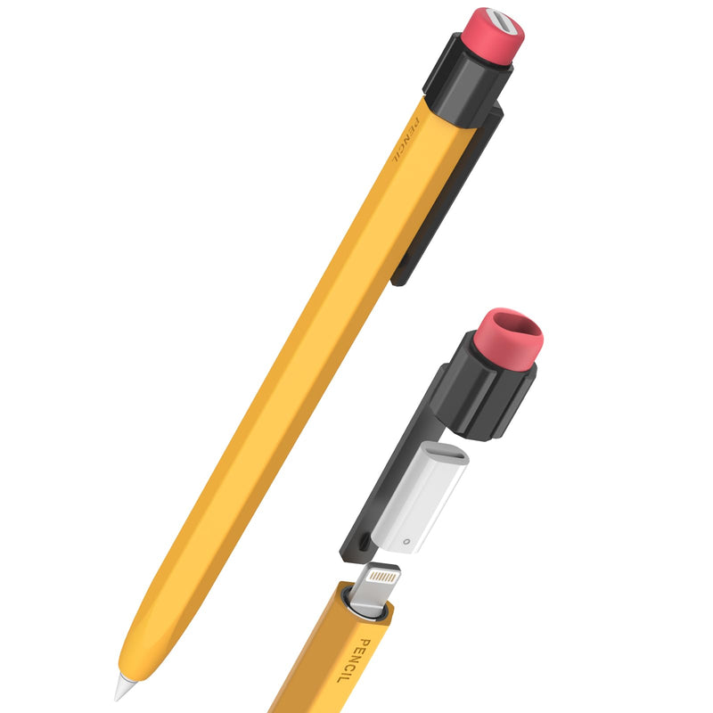 [Australia - AusPower] - TRONWIN Pencil Case for Apple Pencil 1st Generation Sleeve Silicone Protective Cover Skin with Sturdy Clip Compatible with Charger Adapter【NOT Included】 and Apple Pencil 1st Generation 