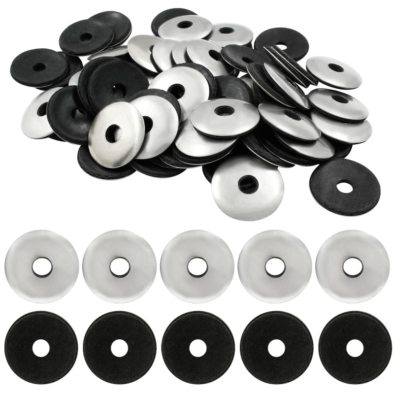 [Australia - AusPower] - Biaungdo 60 Pcs 1/4" x 1" Neoprene Washers, Stainless Steel Neoprene EPDM Bonded Sealing Washers Rubber Washers Gasket Assortment Kit for Screws(M6.3 x 25mm) 1/4" x 1" 