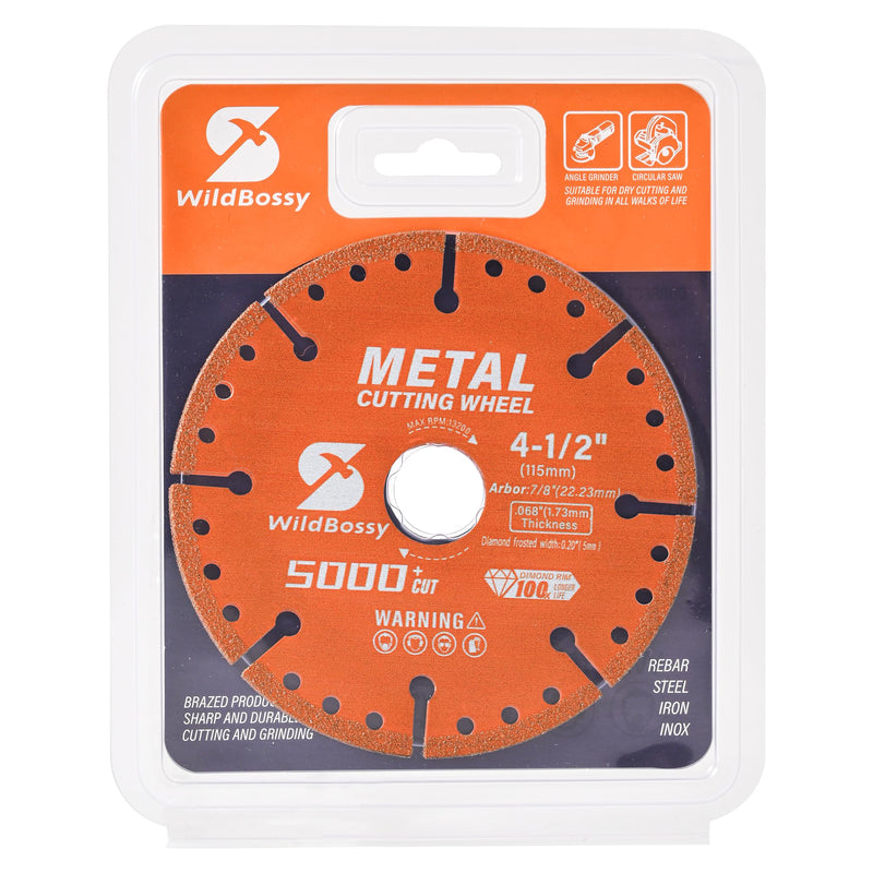 [Australia - AusPower] - Diamond Cutting Wheel 4-1/2 Inch with 7/8" Arbor Hole, Metal Cut Off Disc with 5000+ Cuts on Rebar, Steel, Iron and INOX 4-1/2inch 1.0 