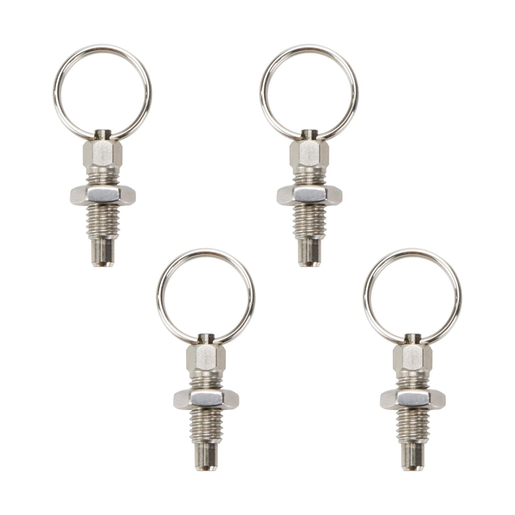 4Pcs Stainless Steel Spring Plungers with Pull Ring Index Plungers Spring Pins