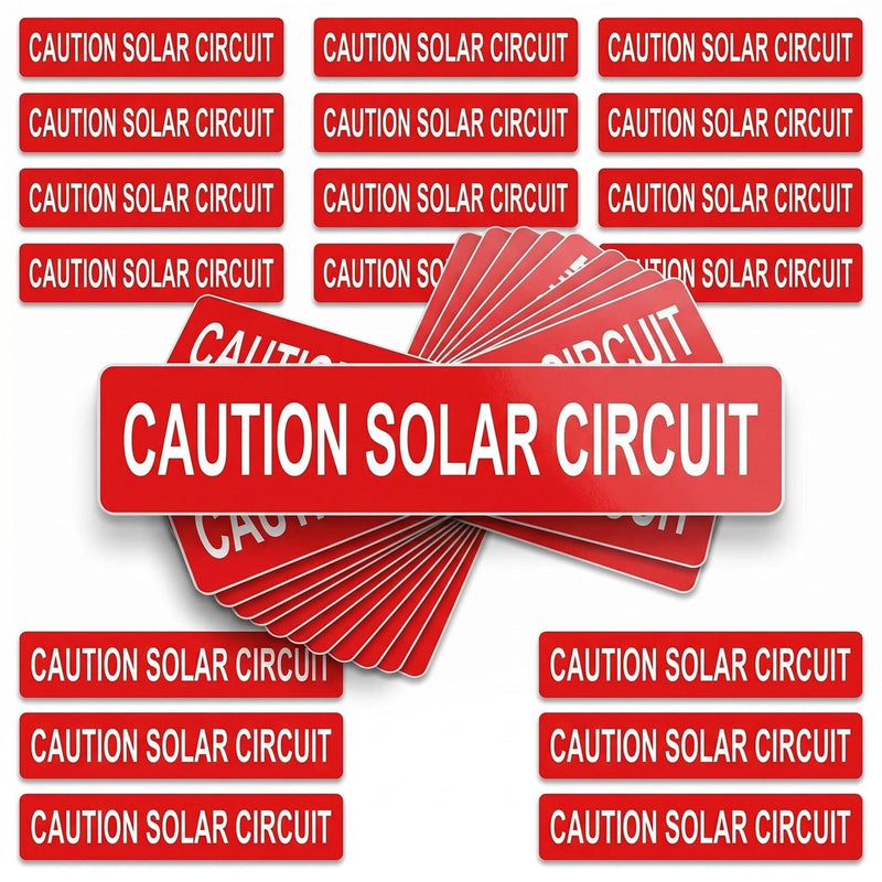 50 PCS PV Solar Safety Warning Labels, Caution Solar Circuit Stickers