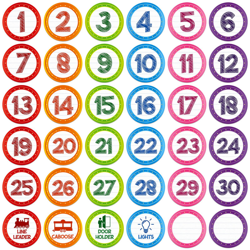 [Australia - AusPower] - FaCraft Line Up Spots for Classroom Floor - 36pcs Classroom Line-up Stickers Number Spot Stickers Markers for Teacher Kindergarten Preschool Elementary Classroom 
