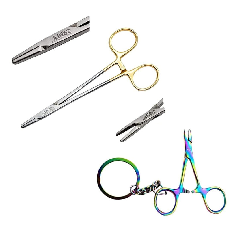 [Australia - AusPower] - Bundle of Mayo Hegar Needle HoldeHemostat Mayo Hegar Mosquito Forceps Keychain 