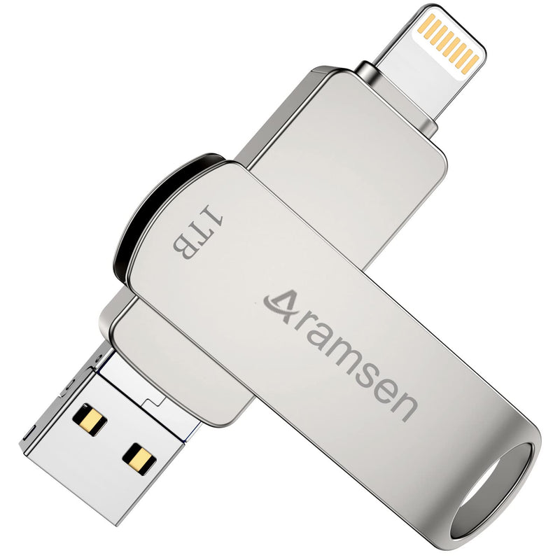 [Australia - AusPower] - Flash Drive 1TB iPhone Photo Stick, Aramsen USB 3.0 Flash Drive Photo Stick Memory Stick External Storage for iPhone/iPad/Android/PC（Silver SL-1TB-2023 