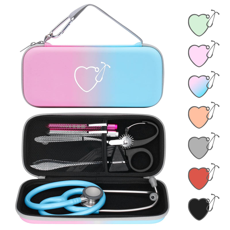 [Australia - AusPower] - Yinke Stethoscope Case for 3M Littmann Classic III, Lightweight II S.E, MDF Acoustica Deluxe, Cardiology IV Stethoscopes -Extra Room Medical Scissors Reflex Hammer Penlight, Ideal Gift Nurse Doctor Gradient-PU Leather 