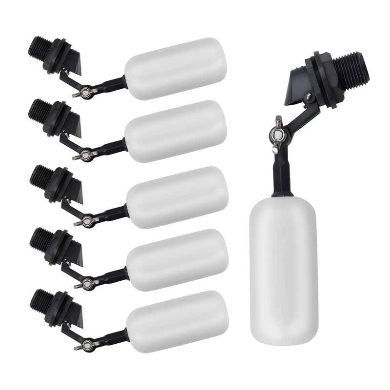 [Australia - AusPower] - 6 Pack Float Ball Valve, 1/2 Inch NPT Thread, OD. 0.84 inch (21.34mm), not 1/2 inch, Adjustable Arm for Livestock Water Trough, Aquariums, Hydroponics - Automatic Fill and Control Water Level 6 