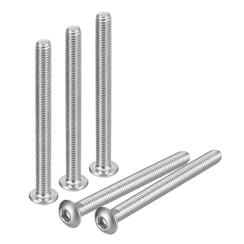 uxcell #10-32x2 Button Head Socket Cap Screws, 100pcs 304 Stainless Steel Fasteners Hex Bolts Screws, Full Thread Hex Drive Screws #10-32x2" 100