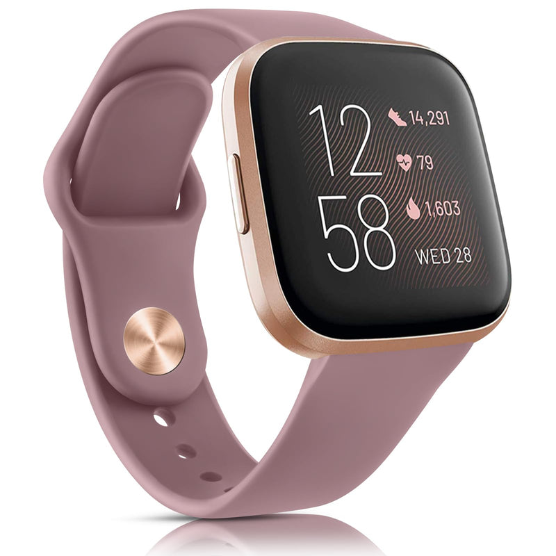 [Australia - AusPower] - Vancle Silicone Bands Compatible with fitbit versa 2 watch bands women men, Soft Breathable Sport Replacement Wristbands for Fitbit Versa 2 / Fitbit Versa/Versa Lite/Versa SE Smoke Purple 