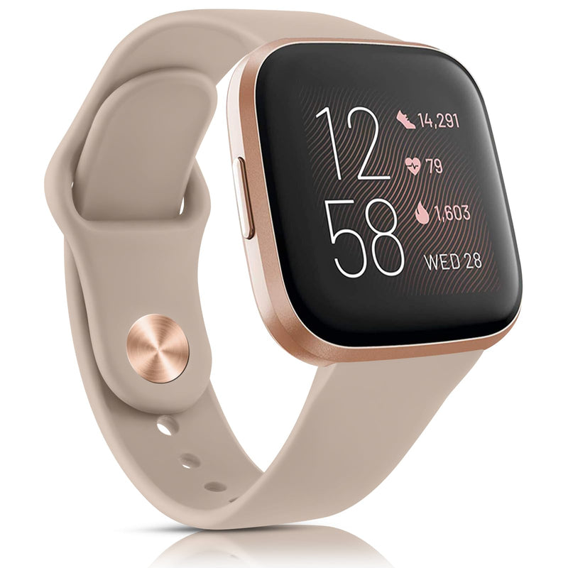 [Australia - AusPower] - Vancle Silicone Bands Compatible with fitbit versa 2 watch bands women men, Soft Breathable Sport Replacement Wristbands for Fitbit Versa 2 / Fitbit Versa/Versa Lite/Versa SE Milk Tea 