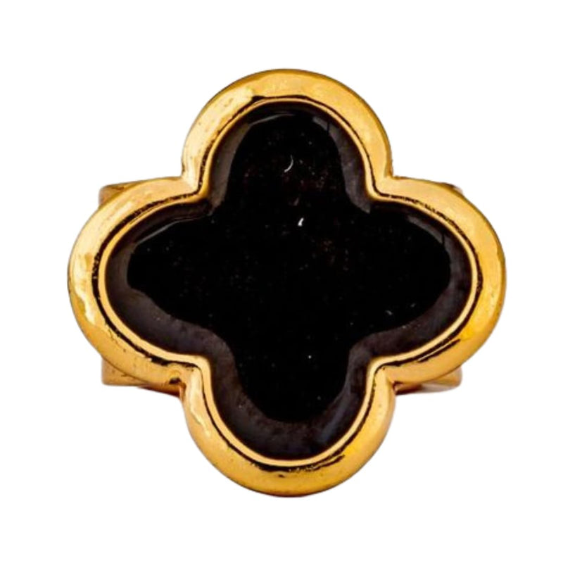 [Australia - AusPower] - charMED Custom Stethoscope Charms - 3-D Onyx Black Clover Charm - Gifts for Nurses, Doctors, Veterinarians, Technicians, Surgeons & Healthcare Professionals - Naturally Cleanable Metal 3D: Onyx Clover 