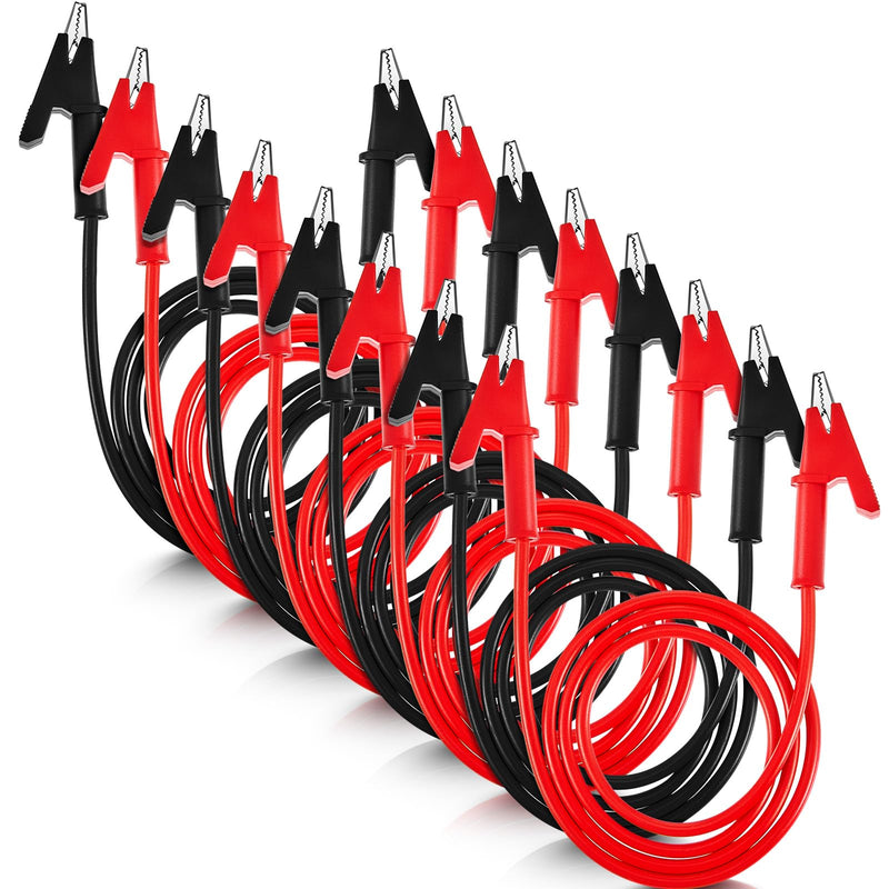 [Australia - AusPower] - Dunzy 8 Pcs 14 Gauge Jumper Wires Alligator Clips to Alligator Clip Electrical Test Wires Set Silicone Flexible Cable for Electrical Testing (3.3 Ft) 3.3 Ft 