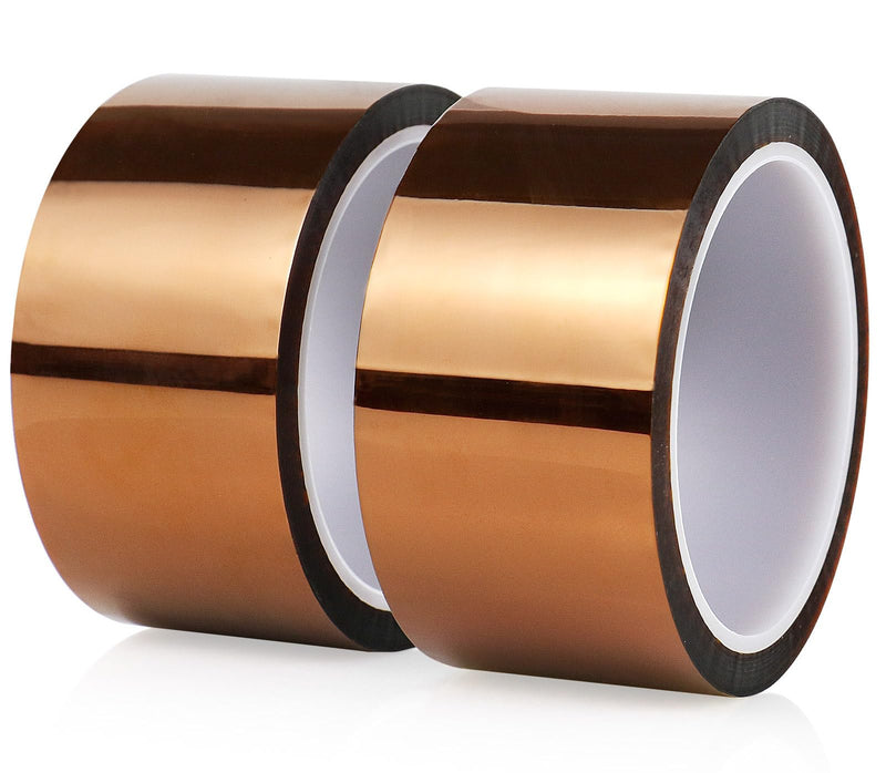 [Australia - AusPower] - BOMEI PACK Polyimide Tape, 2 Pack High-Temperature Resistant Tape 2inch x 33m(108ft), No Residue Heat-Resistant Tape for Electric Task, 3D Printing, Soldering, Sublimation, Masking 
