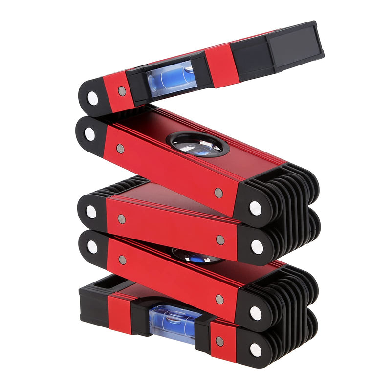[Australia - AusPower] - Multi-function Foldable Level, 28'' Multi-Angle Measurement Woodworking Tools,5 Sections with 4 Levels Bubbles 45°/90°/180°, Precise Leveling In Any Position, Magnetic Level for pipes,stairs,corners 