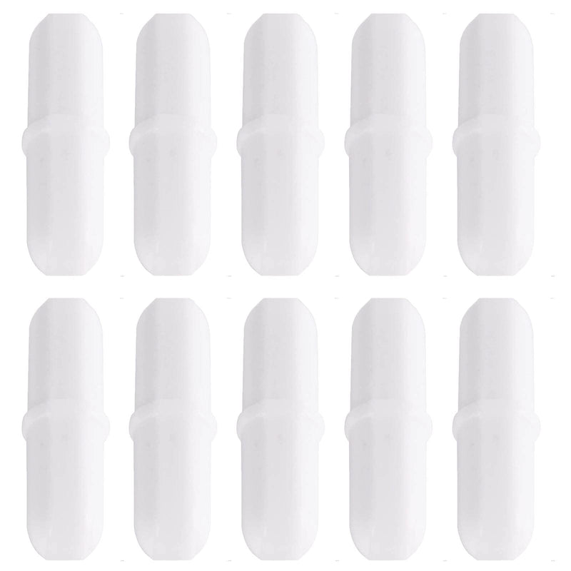 [Australia - AusPower] - Magnetic Stir Bars,10 Pcs PTFE Magnetic Stirrer Mixer Stir Bar, 20 mm/ 0.8 Inch White Laboratory Stirrer Mixer Bar (10) 10 