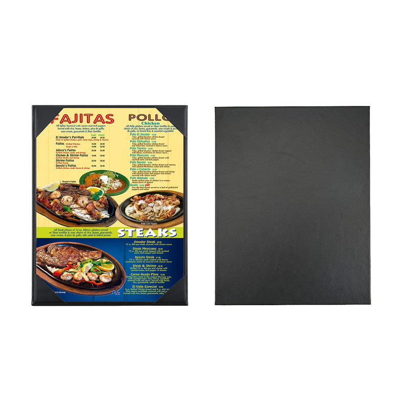 [Australia - AusPower] - Leather Menu Holder Water Proof Dinner Menu Cover Holder for Restaurant,Hotel Bar Cocktails Single Panel Menu Covers (1, 8.5x11 1 view) 