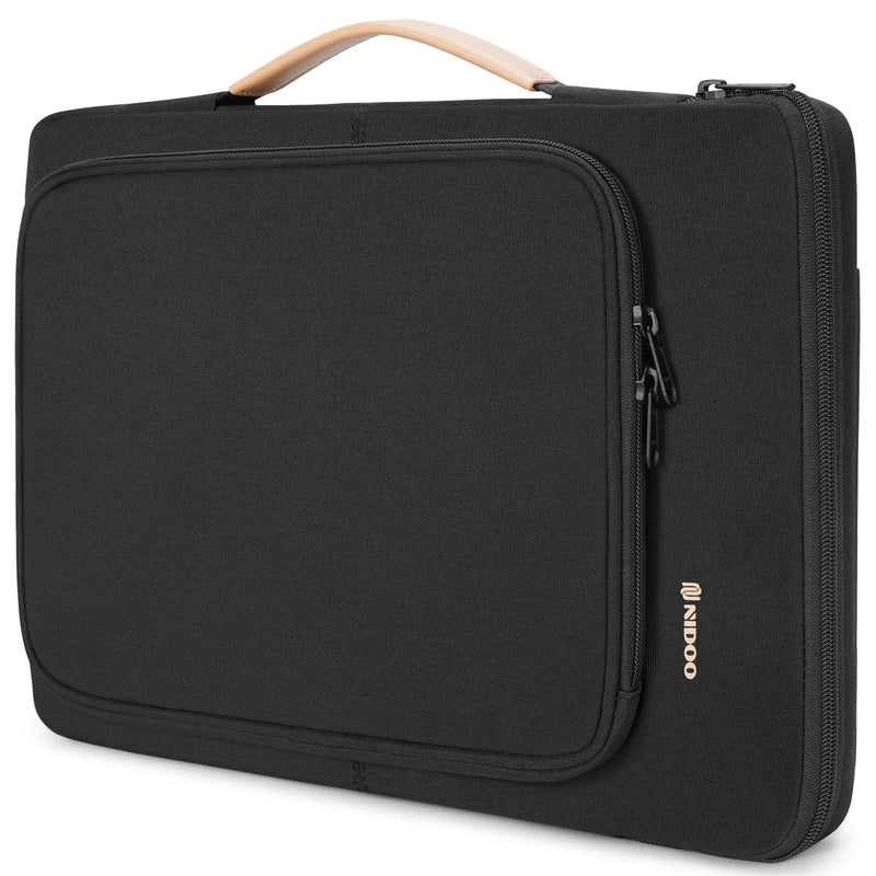 [Australia - AusPower] - NIDOO 16-15.6 inch Laptop Sleeve Protective Handbag Shoulder Bag for 16" MacBook Pro M1 M2 Pro MAX / 15.6" Lenovo ThinkPad E15 L15 T15 Gen 2/16" ThinkPad T16 / Yoga 7i / HP ENVY Laptop 16, Black 