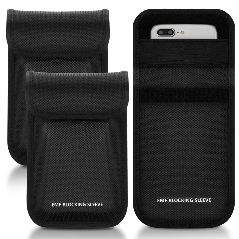 [Australia - AusPower] - Xuhal 3 Pcs Emf Blocking Cell Phone Sleeves 7.1 x 4.6 Inch Anti Radiation Cell Phone Pouch Black Radiation Blocker for Cell Phone Shielding Emf Blocking Phone Case Fits Most Cell Phones 