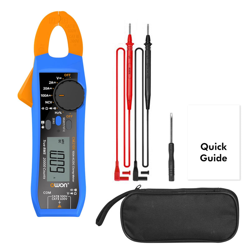 [Australia - AusPower] - OWON CM210E 20000 Counts Voltmeter Continuity Digital Clamp Meter,600V AC/DC NCV True RMS Mini Multimeter for Measuring Voltage,Current,Capacitance and Resistance 