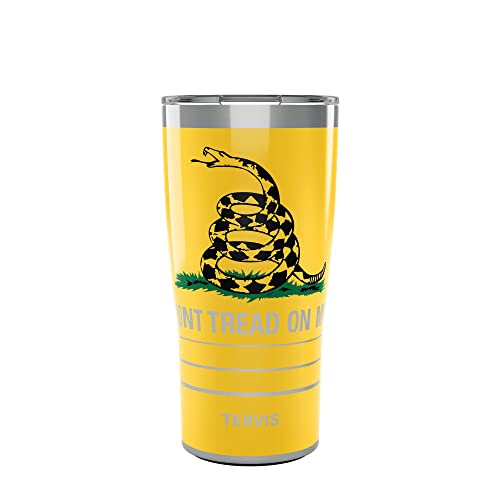 Tervis Traveler Gadsden Flag Don't Tread On Me Triple Walled Insulated Tumbler Travel Cup Keeps Drinks Cold & Hot, 20oz, Stainless Steel