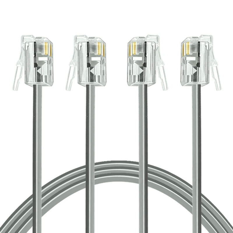 [Australia - AusPower] - NECABLES 2Pack Phone Cord 15 ft Telephone Cord Phone Line Cord RJ11 6P4C Male to Male for Landline Phone and Fax - 15 Feet 