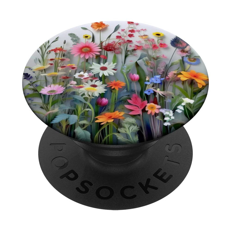 [Australia - AusPower] - Flower Bouquet Floral Pattern PopSockets Swappable PopGrip Black 