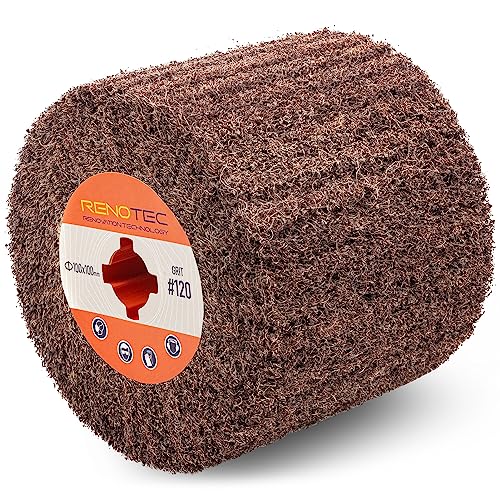 RENOTEC 4 x 4 inch 120 grit burnishing flap wheel with 3/4 inch arbor for polishing machine