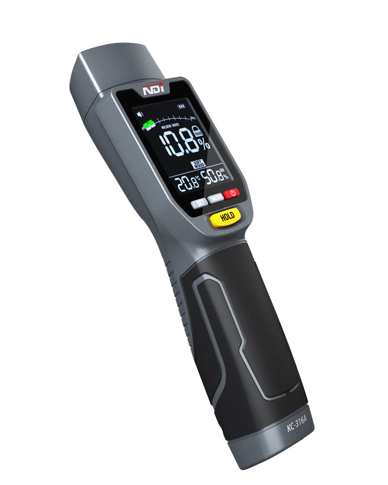 [Australia - AusPower] - NDI 6 in 1 Non-invasive Moisture Meter Pinless Humidity Sensor Drywall/Gypsum Board/Cement Board/Cork/Hardwood/Mildew Index 