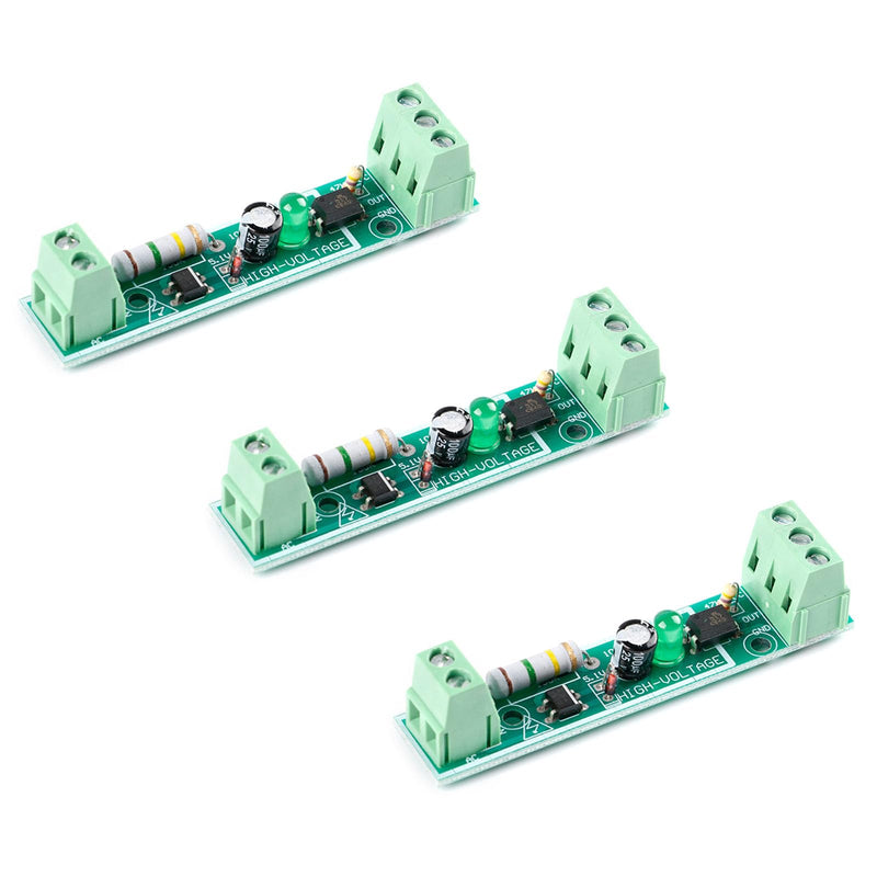 [Australia - AusPower] - 3Pcs 1Channel AC 220V Optocoupler Module 220V Voltage Detect 220V Optocoupler Isolation Microcontroller TTL Level 3V-5V 