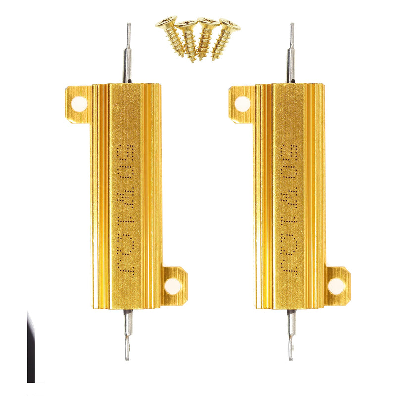 2 x 50W 1 Ohm High Performance Wire Wound Resistor with Aluminium Housing and Screws