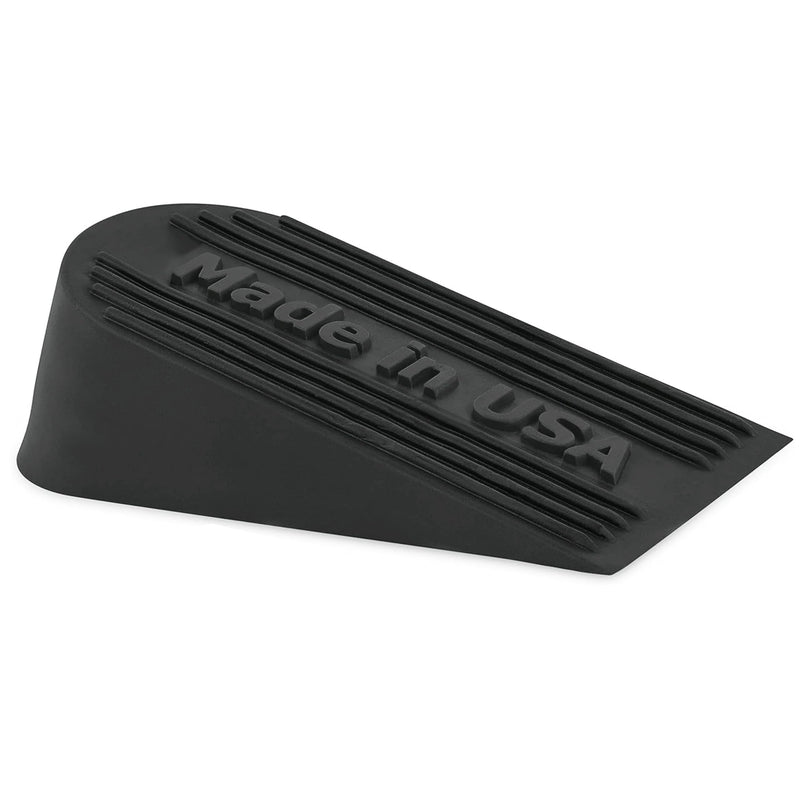 [Australia - AusPower] - Large Big Rubber Door Stopper Made In USA - Door Stop Wedge for Carpet, Tile, Concrete Floor, Tall Door Stoppers for Bottom of Door - Heavy Duty for Commercial & Home - 6.5 x 2.75 x 1.9 Inches - Black 