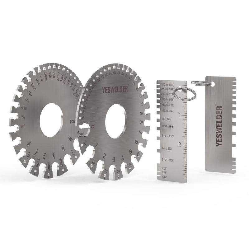 YESWELDER Round Dual Sided Metal Sheet Gage & Metal Sheet Thickness Gauge 2pcs Stainless Steel Wire Welding Gauge 2-Packs