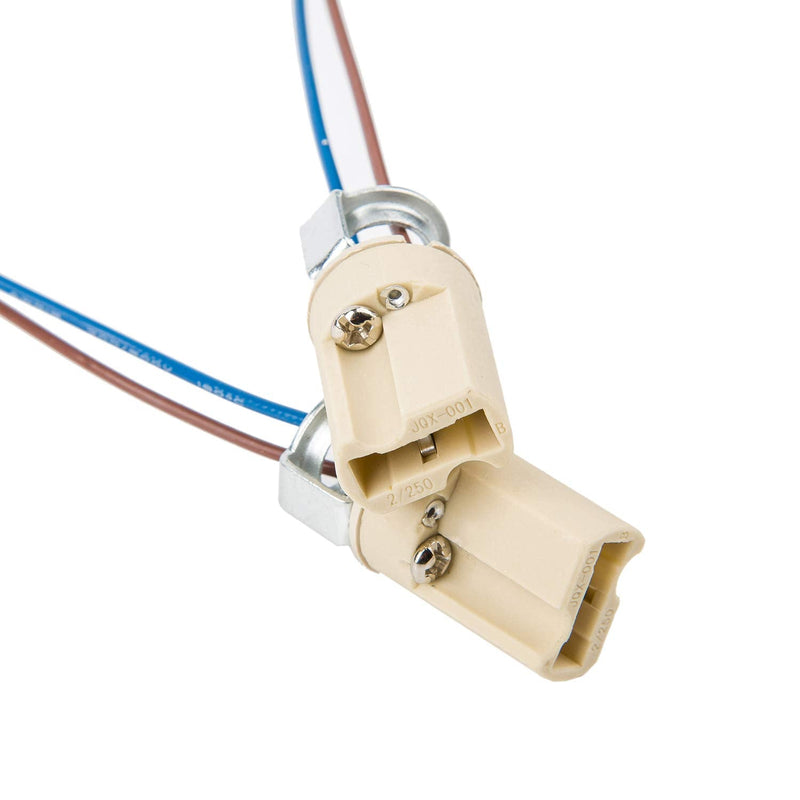 [Australia - AusPower] - G9 Base Bulb Socket Ceramic Lamp Holder Halogen Beads with Wire Stand LED Aging Test Lamp Bracket (2pc) 