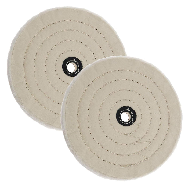 Polishing Disc, 150 mm, Pack of 2, Polishing Attachment, Cotton Buffing Disc | 50 Layers of Cotton Polishing Discs with 12.7 mm Axle Hole, for Bench Grinder, Drill, Jewelry, Glass, Metal, Wood Polishing, White