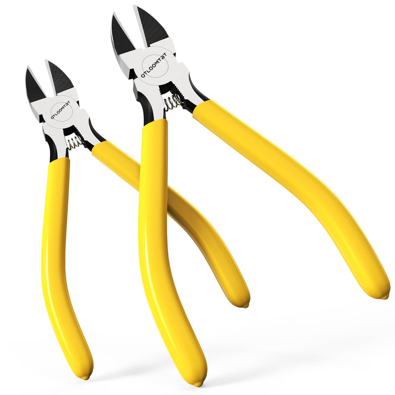 [Australia - AusPower] - 6-In and 5-In 2 PCS Ultra Sharp Compact Wire Cutters with Long Flat Nose Pliers Ideal for Cutting Crafts, Flowers, Plastics, Appliances and Any Clean Cutting Needs Powerful Wire Cutter 
