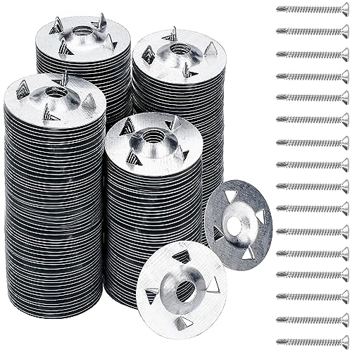AccEncyc 1-1/8 inch metal flat washers, 300-piece foam board fastener set for fixing and installation