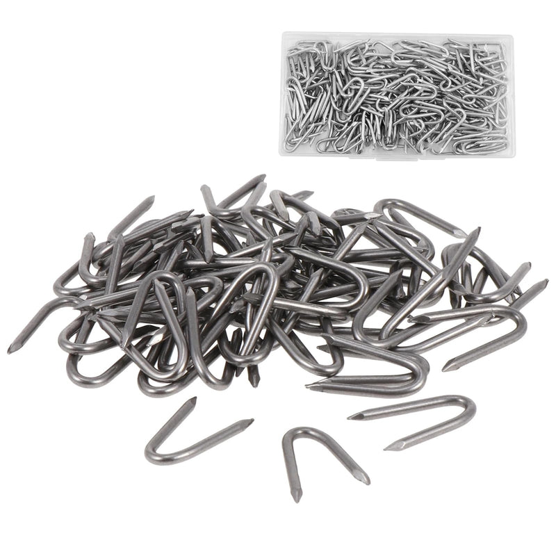 [Australia - AusPower] - 200 PCS Steel Wire Fencing Staples, Galvanized U-Shaped Fence Staple Nails, Heavy Duty Fasteners Staples Nails for Wire Mesh and Woven Fencing 