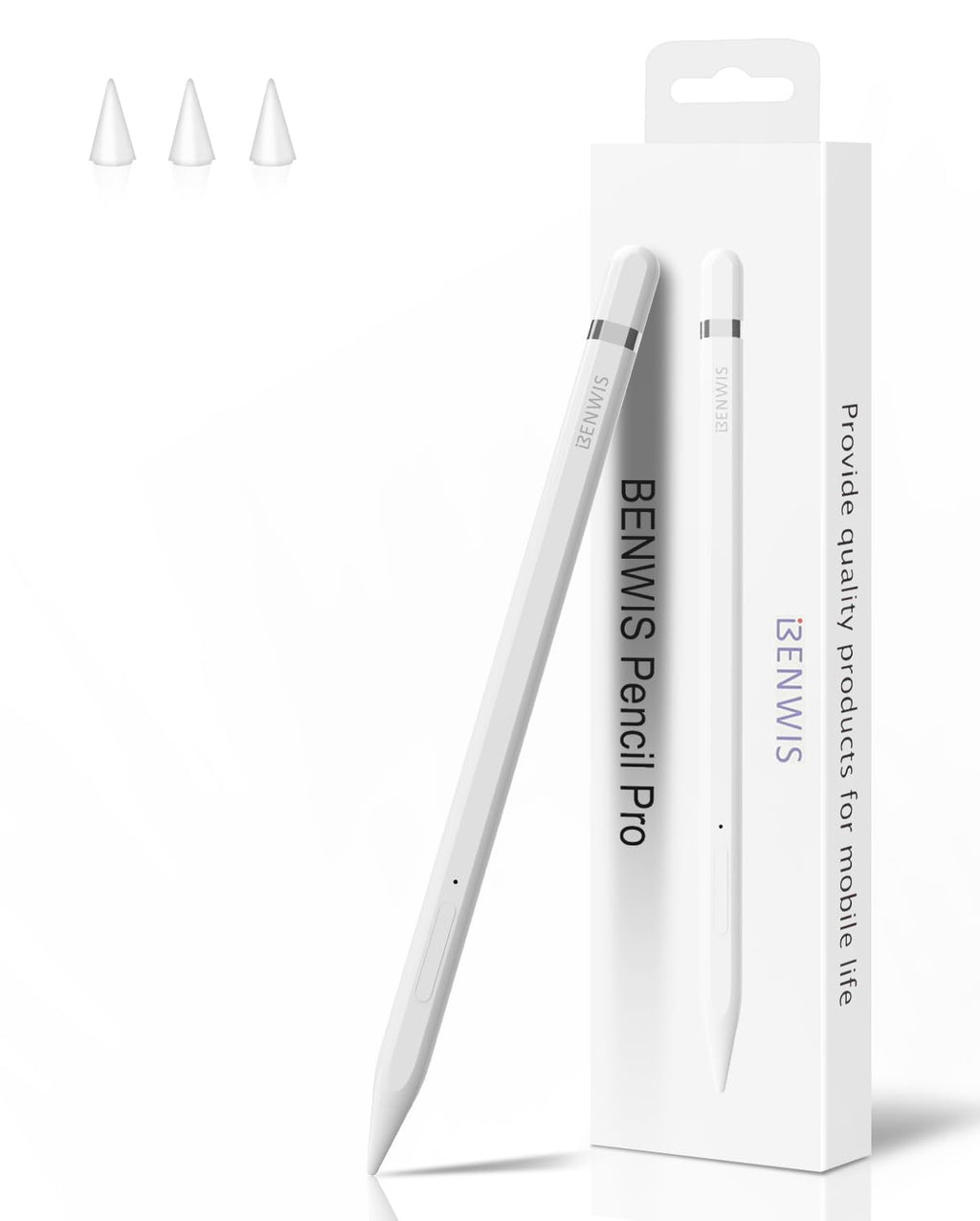 [Australia - AusPower] - BENWIS Stylus Pencil for iPad 1st/2nd Generation, Active Pencil Pro with Palm Rejection, Fast Charge Stylus Pen Compatible with Apple iPad 10/9/8/7/6, iPad Air 5/4/3, iPad Mini 6/5, iPad Pro 11"/12.9" 