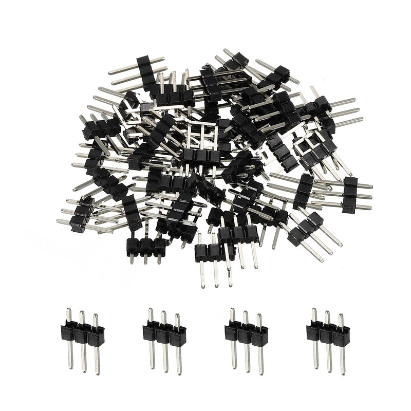 [Australia - AusPower] - MECCANIXITY Straight Pin Header DIP Single Row 3 Pin 2.54mm Pitch Gold Plated for PCB Pack of 50 
