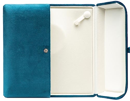 Velvet Big Chunky Pearl Necklace Gift Box Showcase Jewelry Storage Case (Blue) Blue