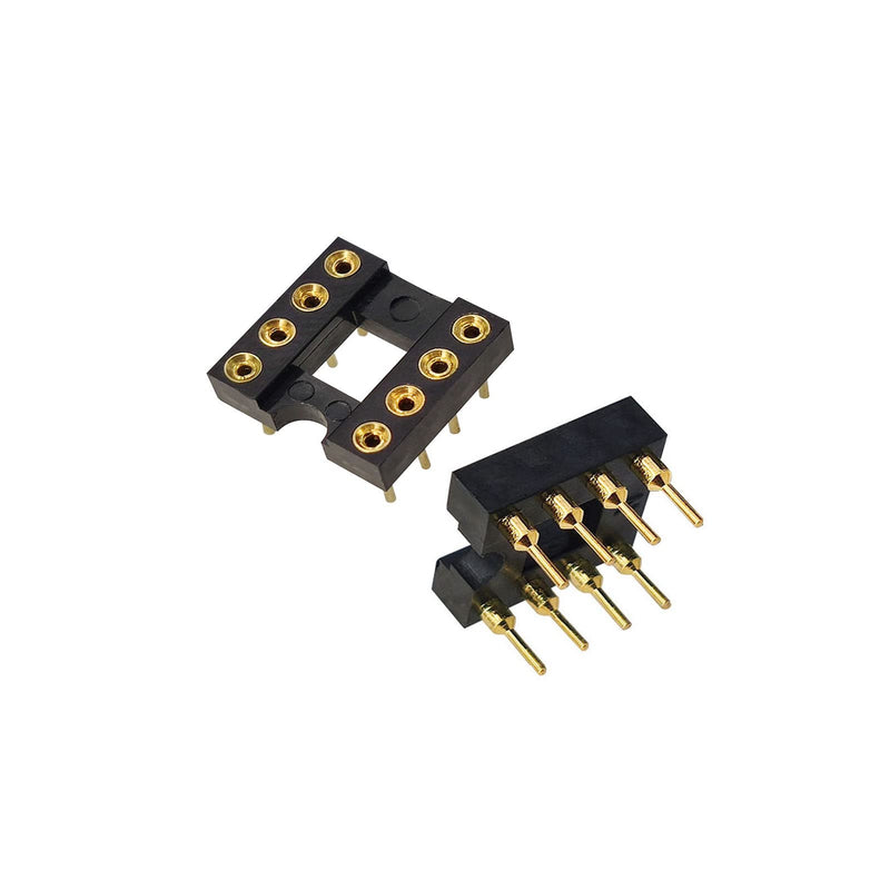 [Australia - AusPower] - 20PCS 8Pin DIP SIP Round IC Sockets Adaptor Solder Type Gold Plated Machined,for 8 DIP OP-AMP IC, MCU Straight Socket 8Pin IC Sockets 
