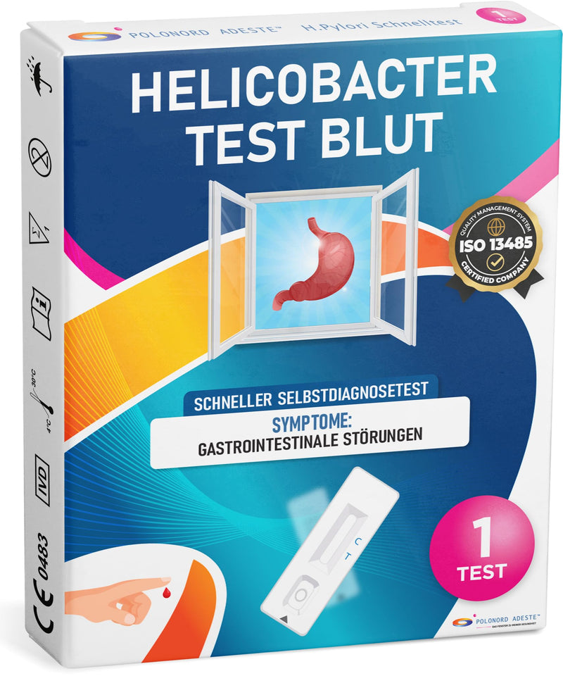 ADESTE Helicobacter Pylori Test Blood | Helicobacter Test | 10 Minutes | Helicobacter Pylori Blood Test | Detects Antibodies in Blood | 93% Accuracy | CE Certified | Easy to Use