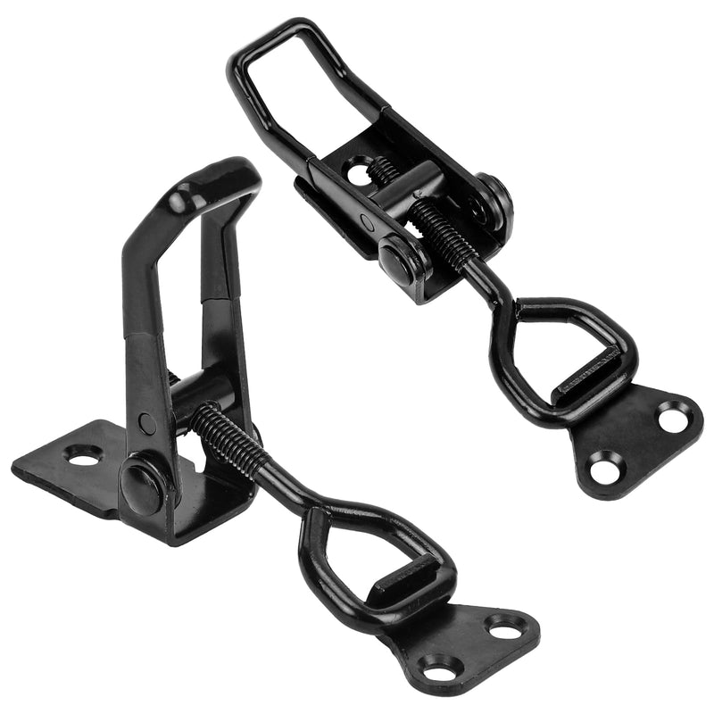 [Australia - AusPower] - 2 PCS Black Toggle Latch Clamp 300lbs Heavy Duty Adjustable Toggle Clamp Pull Latch, Quick Release Smoker Door Latch Metal Toggle Clamps for Box, Gate, Cabinet, Case 