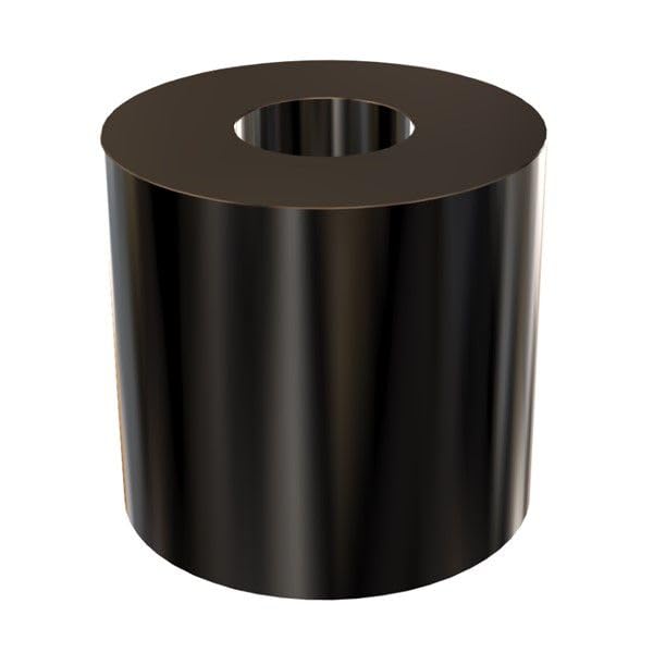Black aluminum round spacer, 1 inch OD x 3/8 inch ID, 1 inch length, 5 pack by Metal Spacers Online