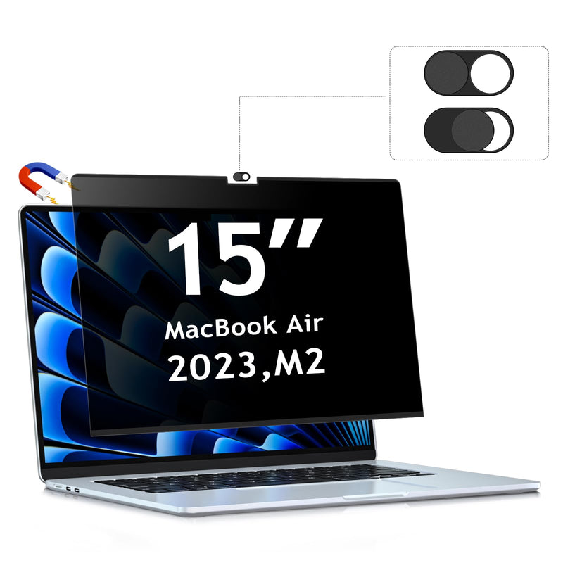 [Australia - AusPower] - ZOEGAA Privacy Screen for MacBook Air 15 Inch 2024/2023(M2, A2941), Magnetic Removable Anti Blue Light Filter Compatible With 2024/2023 MacBook Air Laptop with M2 chip: 15.3-inch Liquid Retina Display MacBook Air 15 inch(2024/2023,M2) 